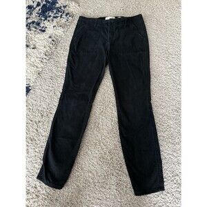 Anthropologie Womens HEI-HEI Black Pants Belted Pockets Straight Leg Sz 30